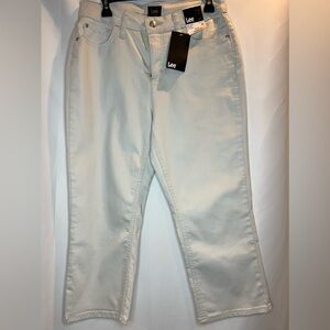 Lee Soft Grey Mid Rise 22” Inseam Women Size 12 Denim Jeans Pants NWT